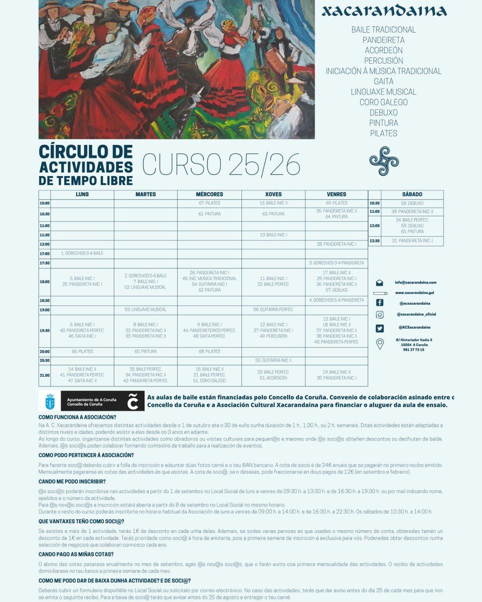 ACXacarandaina's tweet photo. Queres comezar no mundo do folclore e non sabes onde? 
Anímate a vir connosco!!
#xacasomostodos #circuloxacarandaina #folclore #culturagalega https://t.co/tOjzmpXmYr