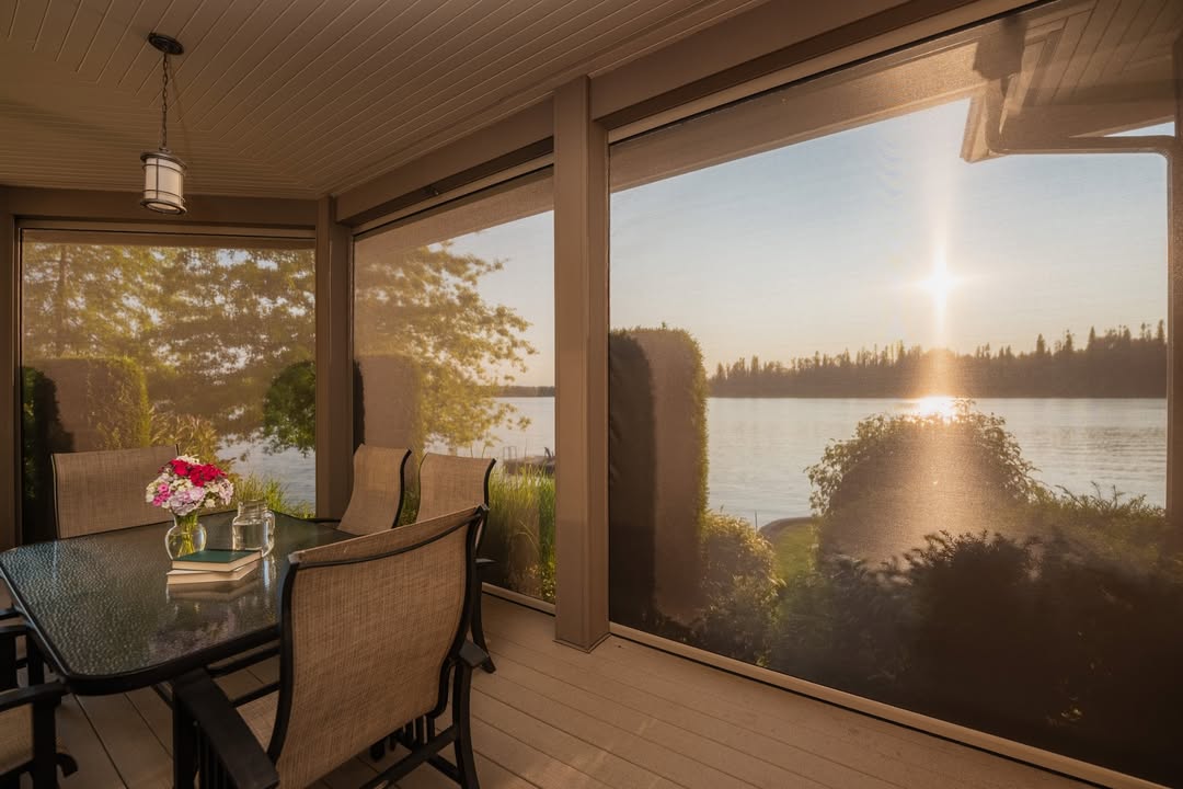 phantomscreens1's tweet photo. Golden hour views, mosquito-free evenings, and effortless comfort — all thanks to motorized Phantom Screens. 🌅✨

Enjoy every moment of the outdoors without compromising on shade or privacy. Learn more at
🔗 https://t.co/EFhTEWmQMJ

#PhantomScreens #OutdoorLiving #ScreenedPorch #LuxuryLiving