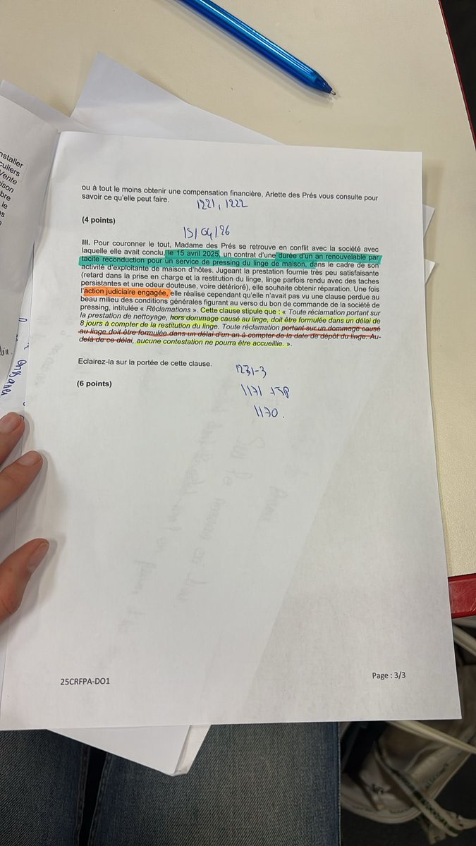 #CRFPA #CRFPA25 Le sujet d’obligations ! ARLETTE !!! Vous en avez pensé quoi?