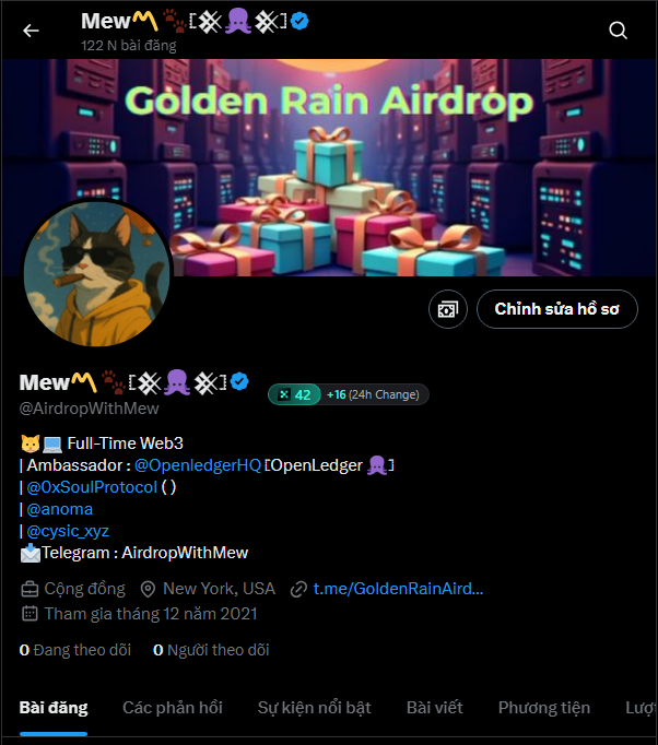 Mew Trader (๊งIP๊ง) Reddio (ร,G) (@beertigersilver) on Twitter photo Should I keep going or stop? Iโve already failedโฆ
Hello everyone, Iโm Mew ใฝ๏ธ๐พ (<a href="/AirdropWithMew/">Mewใฝ๐พ๐๐๐๐๐</a>). This is my new account. As you may know, my previous X account was recently suspended. That was a huge shock to me I fell into despair but now Iโve gathered my strength, come back, Should I keep going or stop? Iโve already failedโฆ
Hello everyone, Iโm Mew ใฝ๏ธ๐พ (<a href="/AirdropWithMew/">Mewใฝ๐พ๐๐๐๐๐</a>). This is my new account. As you may know, my previous X account was recently suspended. That was a huge shock to me I fell into despair but now Iโve gathered my strength, come back,