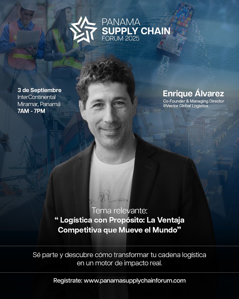 ¡La logística conecta al mundo!
Únete al Panama Supply Chain Forum 2025
Fecha: 03 de septiembre
Lugar: Hotel Intercontinental Miramar, Ciudad de Panamá
Mas información:  panamasupplychainforum.com
#coel #SupplyChainForum #Panama2025 #LogísticaLATAM #Networking