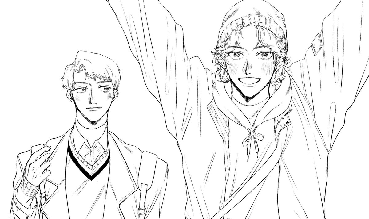 冬服の二人描くの楽しすぎる