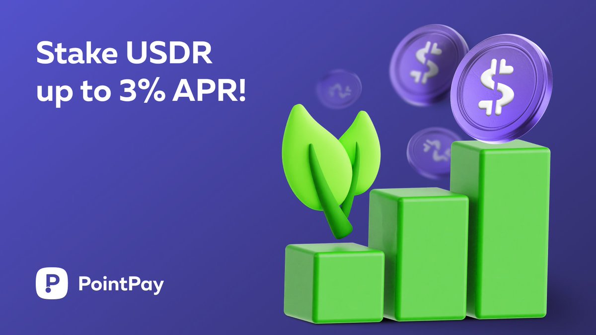 USDR staking is live at PointPay!

Stake from 10 USDR for 30 days and earn 3% APR, paid at the end of the term. The offer is valid until November 28.

Take the chance to put your funds to work today - join USDR staking now: exchange.pointpay.io/staking?utm_so…

#USDR #staking #crypto