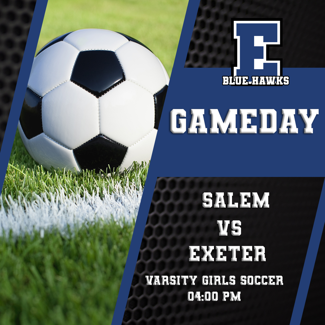 NHIAA Girls Soccer | Salem at Exeter (D1) at 04:00 PM
Watch it Live on YouTube, youtube.com/@BlueHawkMedia…