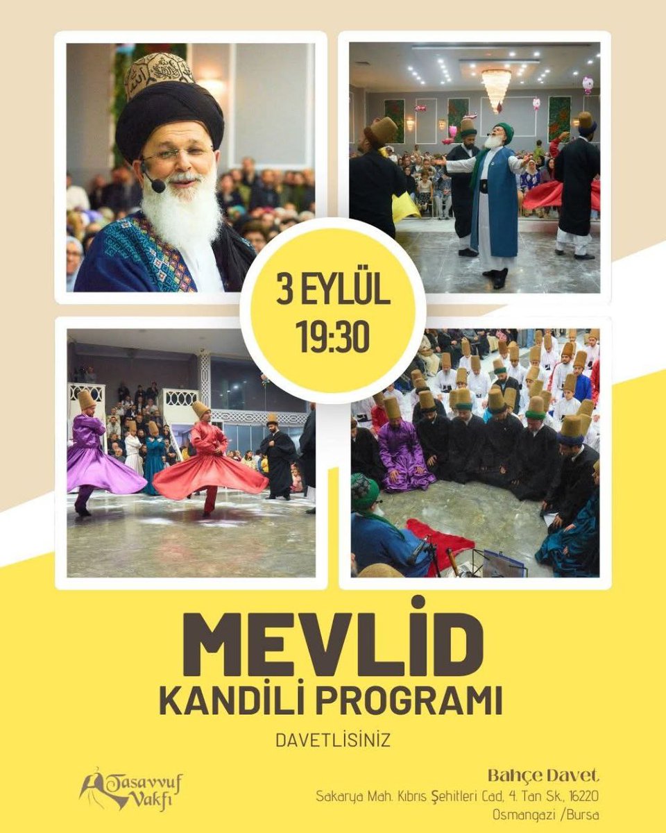 İbn-i Teymiyye diyor ki:  
"Bazı insanların yaptığı gibi mevlid kutlamak ve onu bayram edinmek, iyi niyetinden ve Peygamber (S.a.v.)'e tâzimden ötürü kişiye büyük bir sevap kazandırır."  
<a href="/mozbag/">Mustafa Özbağ</a>  #bursada <a href="/tasavvufvakfi1/">tasavvufvakfimerkez</a> da #mevlidkandili  bekleriz..
#Hzmuhammed i anmak şifadır