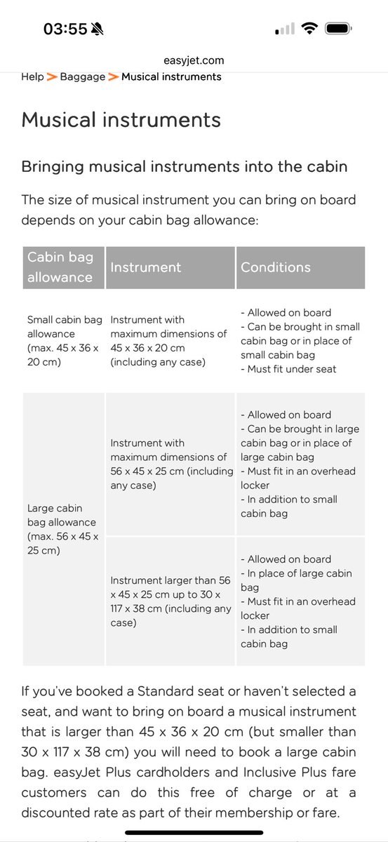 GavinKellyMusic's tweet photo. Dear @easyJet, please educate your staff on your guitar policy, twice recently I had to argue and prove that I was allowed to bring an instrument on board as ‘large cabin bag’, provided it met the requirements which it did.  I did this using YOUR website stating YOUR policy https://t.co/Zjla3zHx1G