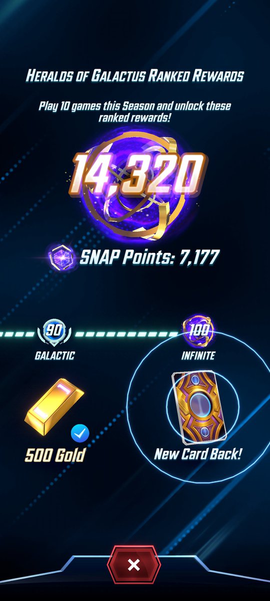 HostilSpike's tweet photo. Late infinite on another bad month of Snap, not much to say really. Got stuck in late 90s and saw predominantly Negative so got over the line with Auto-Mobius. Feels like people forgot Ultron exists. Otherwise just played  Weekend deck or NonTrad LockThor #MarvelSNAP https://t.co/bHV2C1AjvK