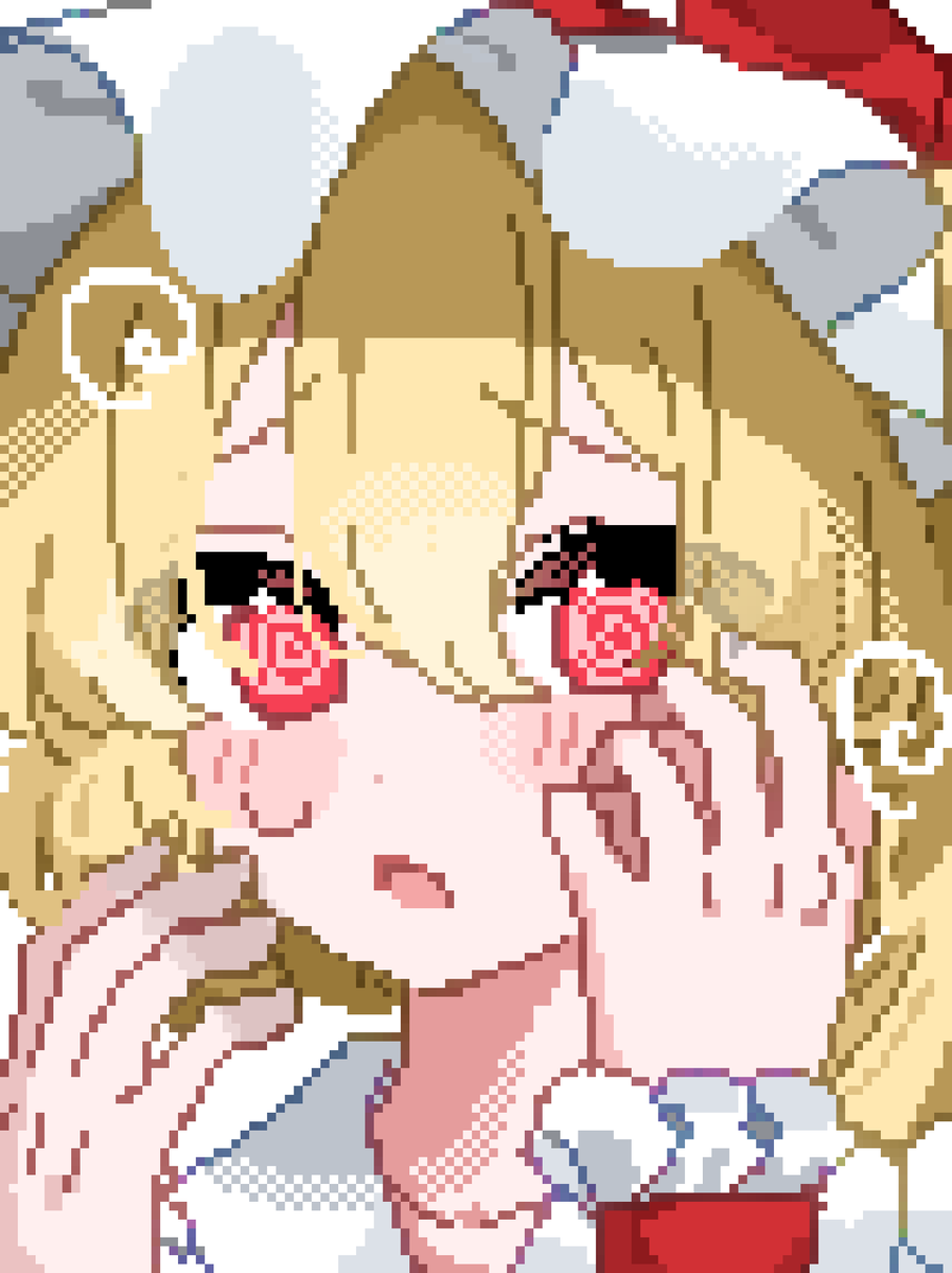 Xco_dependent's tweet photo. ぐるぐるフランちゃん
 #深夜の真剣お絵描き60分一本勝負 #pixelart https://t.co/okWm0qhg4R
