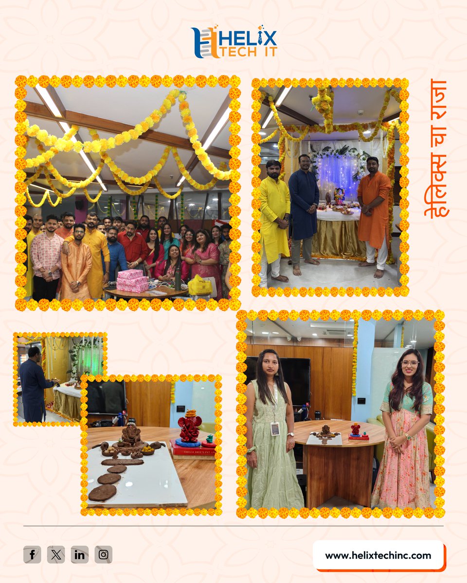 HelixTechIT's tweet image. Ganesh Chaturthi Celebration at Helix Tech IT Services!

Celebrating culture, togetherness, and devotion at work reminds us that festivals are not just about rituals, they are about creating memories, strengthening bonds, and sharing happiness.

#ganeshchaturthi #Ganeshotsav