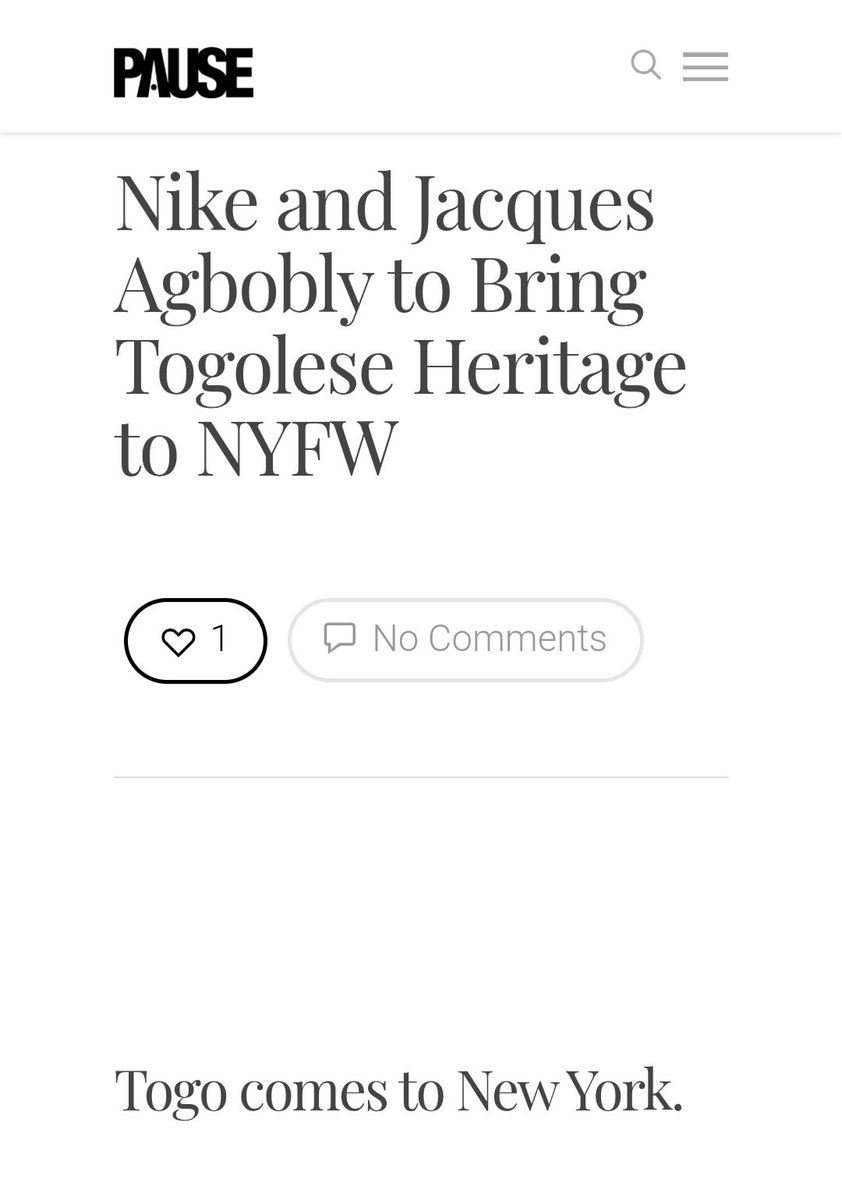 VisionnaireTg's tweet photo. Une collaboration entre @Nike et le créateur de mode togolais, Jacques AGBOBLY sera présentée à la Fashion Week de New York.
#Togo 🇹🇬
#NYFW https://t.co/7fI5Bl9kJ4