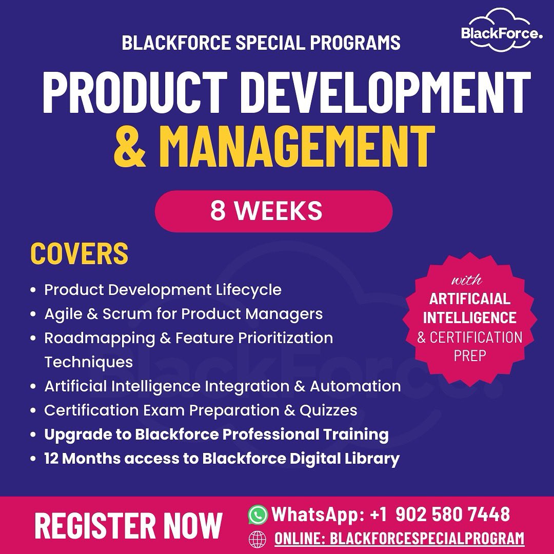 BlackforceHQ's tweet photo. 🚀 Blackforce Special Programs — Registration Now Open
https://t.co/UFxpimDUDv

Want to gain in-demand skills without committing to a full cohort?
Our *Special Programs are 8-week accelerators* designed to help you upskill, work on real projects, and prepare for certification https://t.co/kYRudmzD75