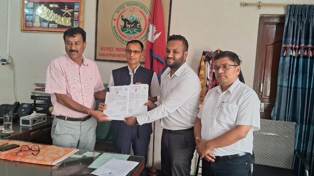 भरतपुरलाई सुरक्षित शहर बनाउने योजना अन्तर्गत भरतपुर महानगरपालिकाको महत्वपुर्ण क्षेत्रहरु ४१८ स्थानमा CCTV Camera जडान गर्ने आज सम्झौता भएको छ।भरतपुर महानगरपालिकाका र ठेक्का कम्पनिको विच सम्झौता भएकोछ।