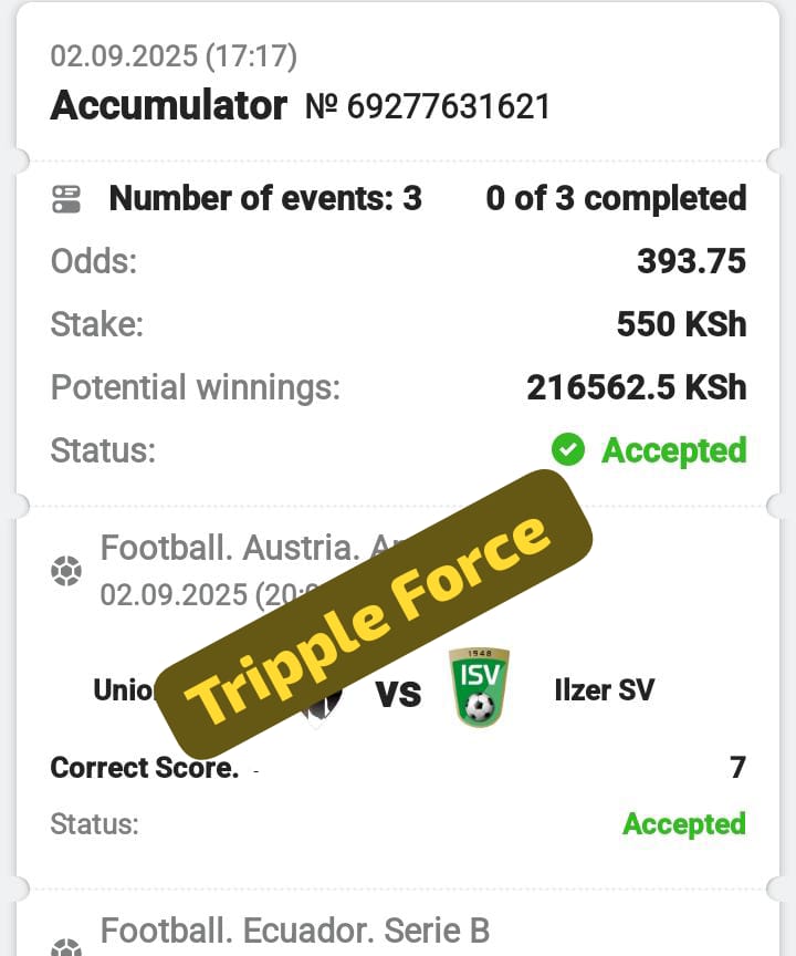 Nexodd01's tweet photo. Tripple Combo From #TRIPPLE FORCE UNIT 🔥🔥🔥🔥✅️✅️✅️
To Maximise Profits,,Stake Singles Then Combined
394 Odds
#Singly Stake 1k+,,Combo Stake 500+
Code 👉 78FS1
Reg & Deposit
https://t.co/7aRiYKN4Uw
Promo Code 👉 KINGPIN https://t.co/V4aecaANeS