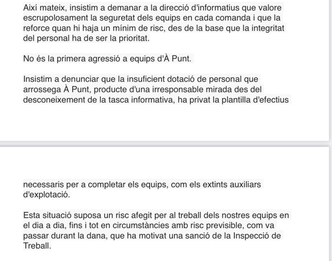 Des dels Comitès d'empresa volem expressar la nostra condemna per
 la greu agressió patida pels nostres companys, el periodista Jordi
 Fuentes i el càmera Toni Torré, durant la cobertura d'una notícia a Alcalà
 de Xivert este matí.