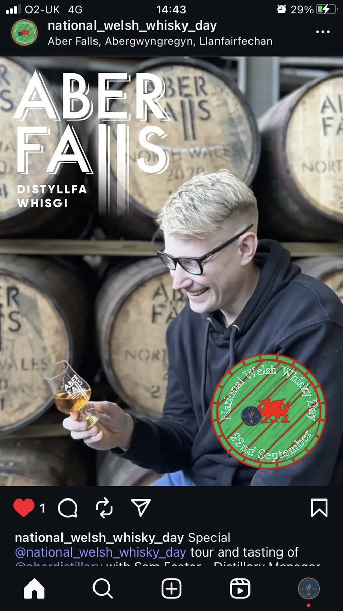 Special @national_welsh_whisky_day tour and tasting of <a href="/aberdistillery/">Aber Falls Whisky Distillery</a> with Sam Foster - Distillery Manager, on the 24th &amp; 25th September! 11am tour followed by the sampling of individual casks and a Q&amp;A.
<a href="/welsh_whisky/">Welsh Whisky Society</a>