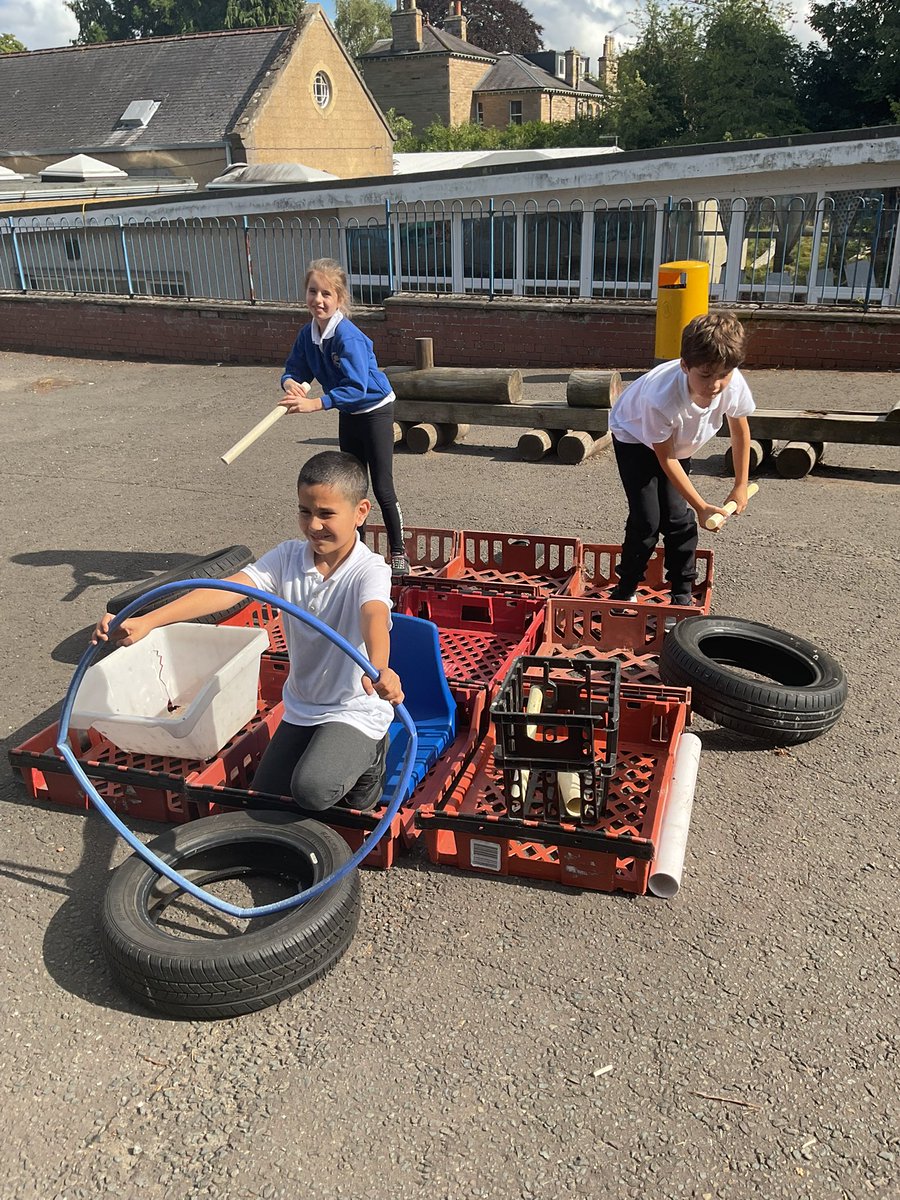 stpetersgala's tweet image. Choo Choo 🚂🛤️ P6 really enjoyed taking their learning outdoors and using the loose parts to construct their own trains. They then used their imaginations to role play their journeys. #cooperation #enjoylearning @CreativeSTAR @SBCEducation1