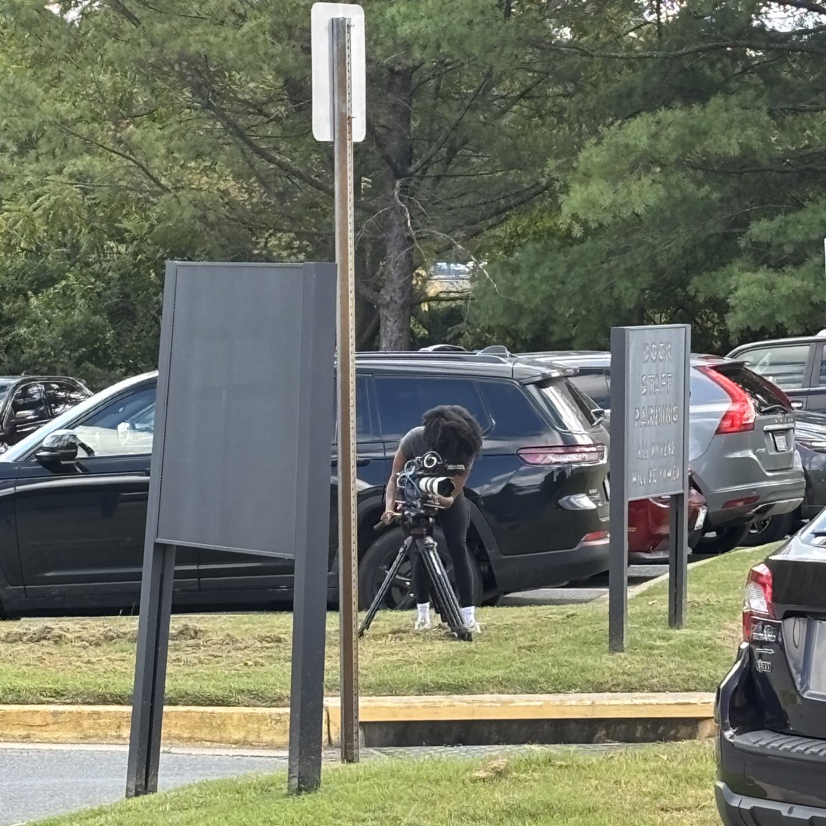 Production crew for Bravo is also here capturing the moments of Karen Huger’s release. We were told she’s getting her hair and makeup done before she goes back home. #RHOP