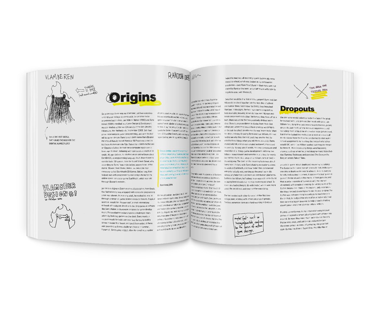 cookbeck's tweet image. Congratulations on the 15th Anniversary @Vlambeer!

Shortly after releasing Nuclear Throne, we chronicled the start and rise of Vlambeer and managed to capture a particular era of indie video game history. To celebrate the 15th Anniversary, this book is now €15.95 / $15.95 for…