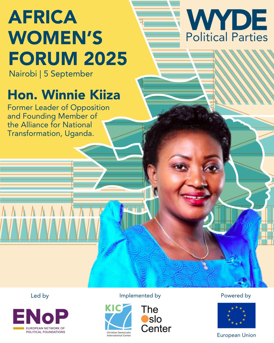Hon.<a href="/WinnieKiiza/">Winnie Kiiza</a>, former Leader of Opposition in Uganda’s 10th Parliament, will be joining us at the #AfricaWomensForum. 

📺 Join the live webcast this Friday, 5 September: oslocenter.no/event/africawo…
