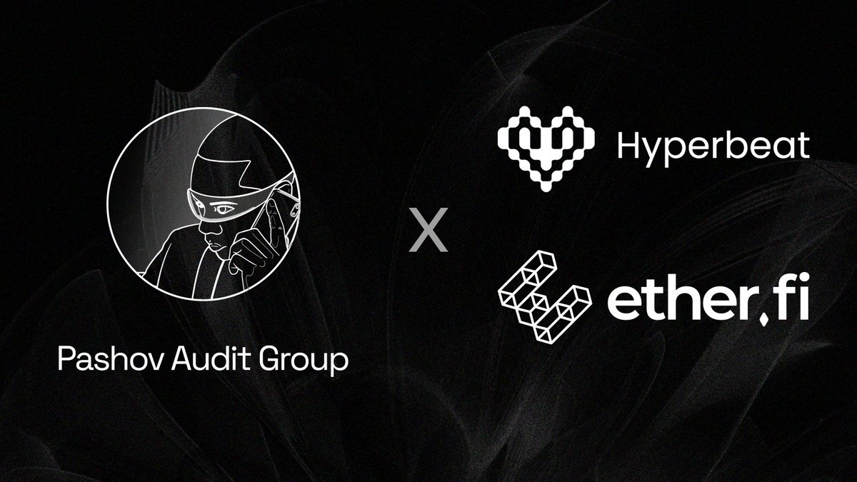Pashov Audit Group 🤝 @0xHyperBeat & @EtherFi With our 1st security audit  kicking off this week we are now officially security partners to the  builder partners Hyperbeat & Etherfi! One is Hyperliquid