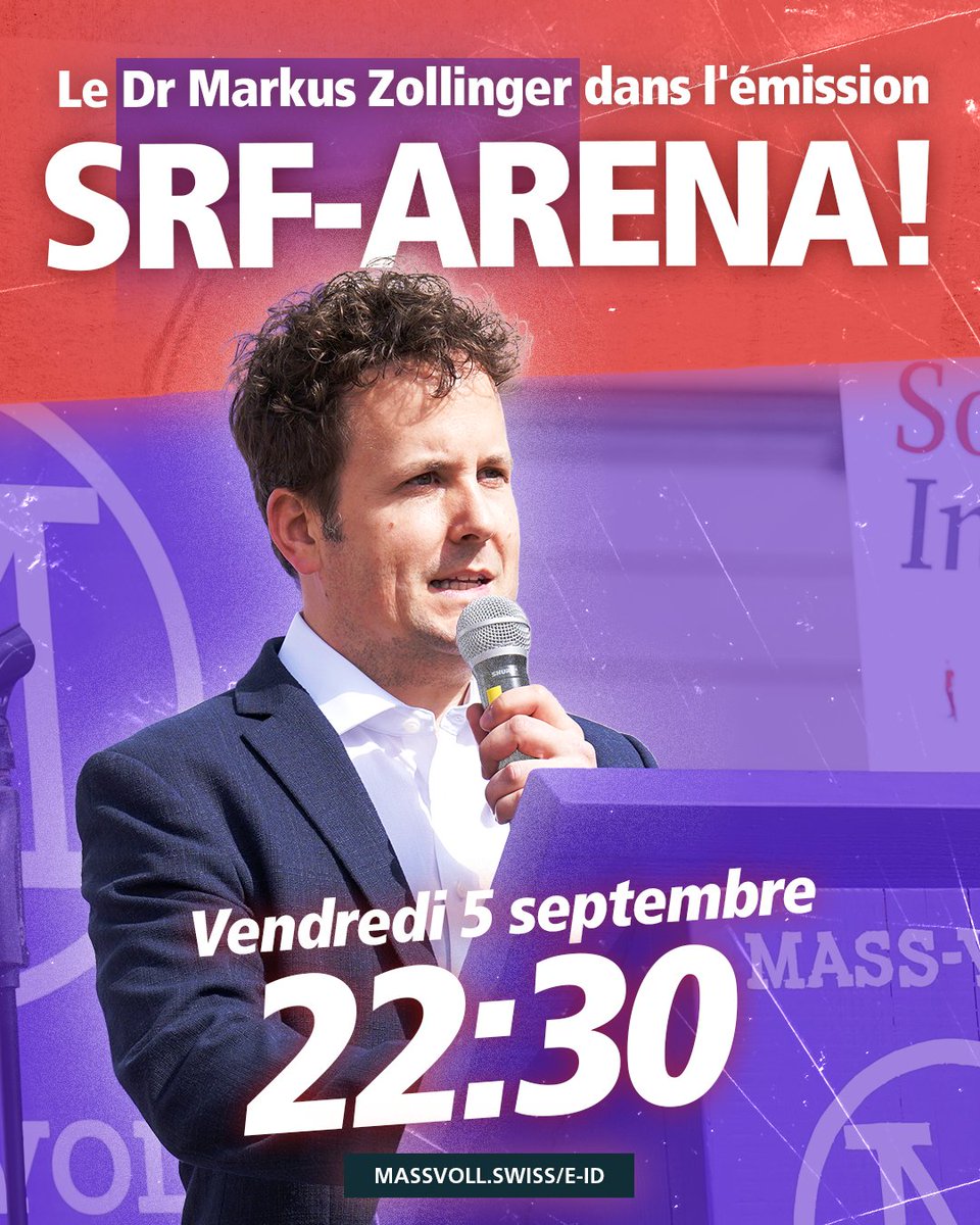 mass_voll's tweet photo. 🎙️ À l'attaque ! MASS-VOLL ! représente ce vendredi le mouvement pour les droits fondamentaux dans la plus importante émission-débat de Suisse, #SRFarena, contre la #eID !

👉🏻 Rejoignez-nous dès MAINTENANT et renforcez la campagne : https://t.co/2ouuiNSSqM #vote25 #eIDNON https://t.co/mwA9GKMJzf