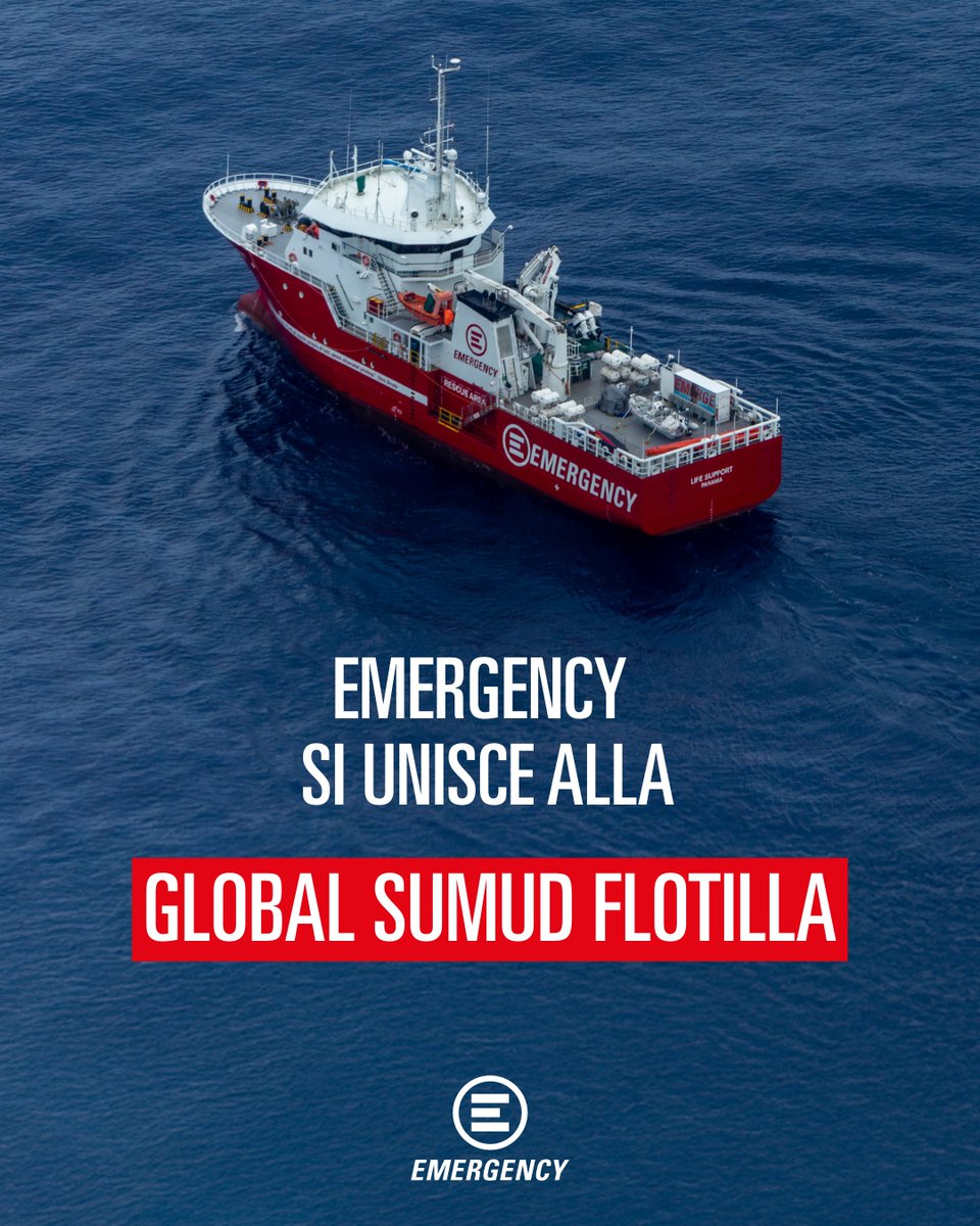 EMERGENCY (@emergency_ong) on Twitter photo EMERGENCY si unisce alla <a href="/GlobalSumudF/">Global Sumud Flotilla</a> con la #LifeSupport, la sua nave di ricerca e soccorso emergency.it/comunicati-sta…
<a href="/gmtgitalia/">Global Movement to Gaza Italia</a> EMERGENCY si unisce alla <a href="/GlobalSumudF/">Global Sumud Flotilla</a> con la #LifeSupport, la sua nave di ricerca e soccorso emergency.it/comunicati-sta…
<a href="/gmtgitalia/">Global Movement to Gaza Italia</a>
