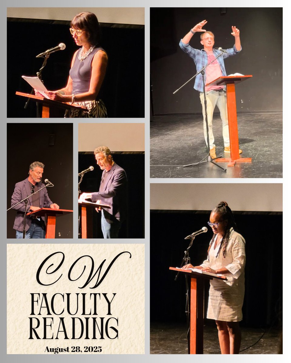 GCSUMFA's tweet image. Thanks to all who joined us at the creative writing faculty reading last week! It was a treat to hear what our talented professors have been working on. #gcsumfa #gcsureading #creativewriting #gcsucreativewriting #fiction #poetry #nonfiction