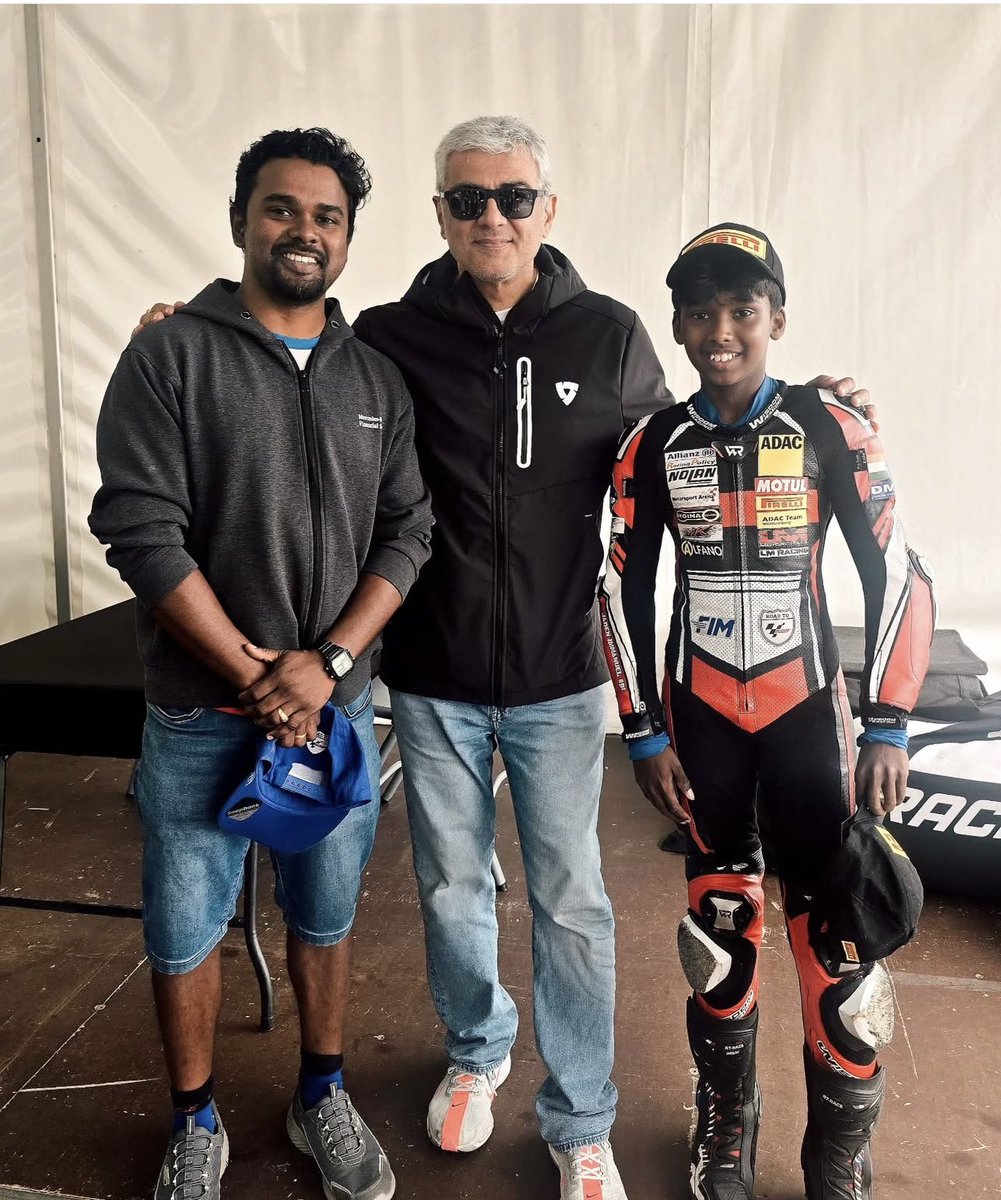 Jaden Immanuel shared the picture of our #AjithKumar along with his dad on his Instagram handle at the Nurburgring circuit, Germany.