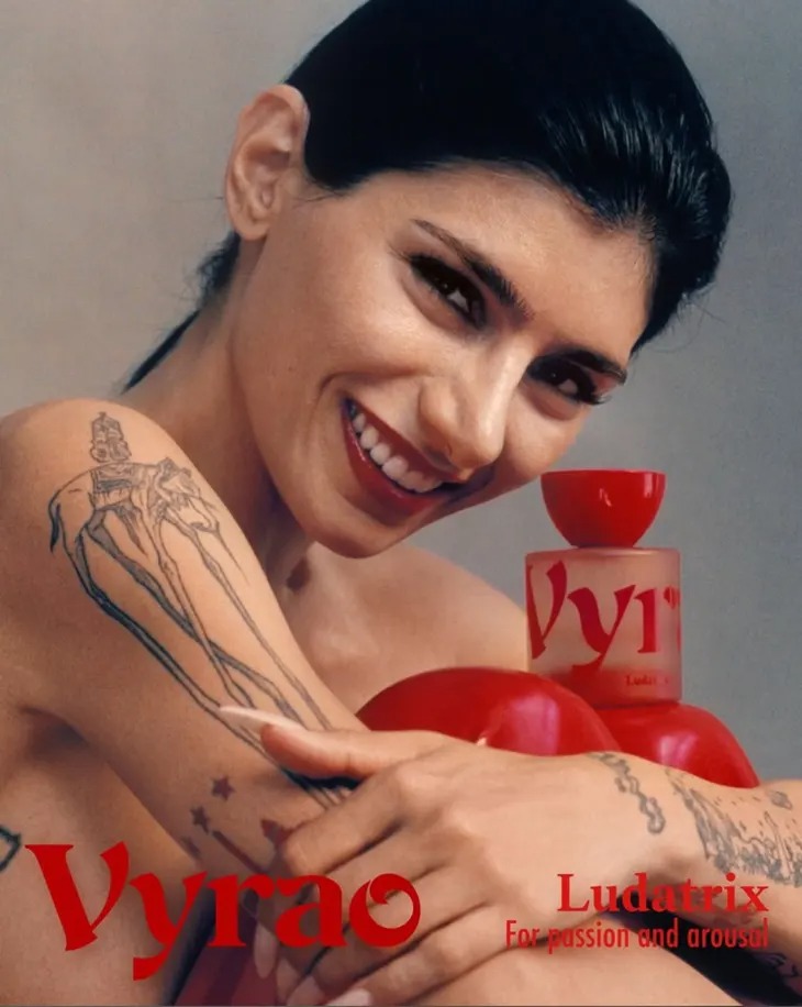 Isamaya Ffrench and Mia Khalifa Front Vyrao’s New Fragrances - Read more here: beautyscene.net/beauty-campaig…

Vyrao introduces its ninth and tenth launches with two playful, gender-neutral fragrances, Ludeaux and Ludatrix, fronted by Isamaya Ffrench and Mia Khalifa. The new scents