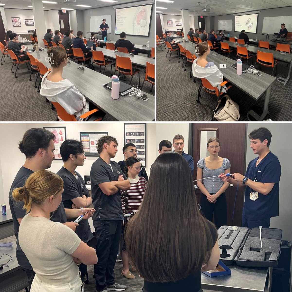 EpProgram's tweet image. It's very gratifying to see a previous student come back as the topic expert for the Micra leadless pacemaker systems and the Aurora EV-ICD. Inspirational for the current group of students! Thank you James Townsend, BS, CCDS and Medtronic
#electrophysiology #cardiology #biology…