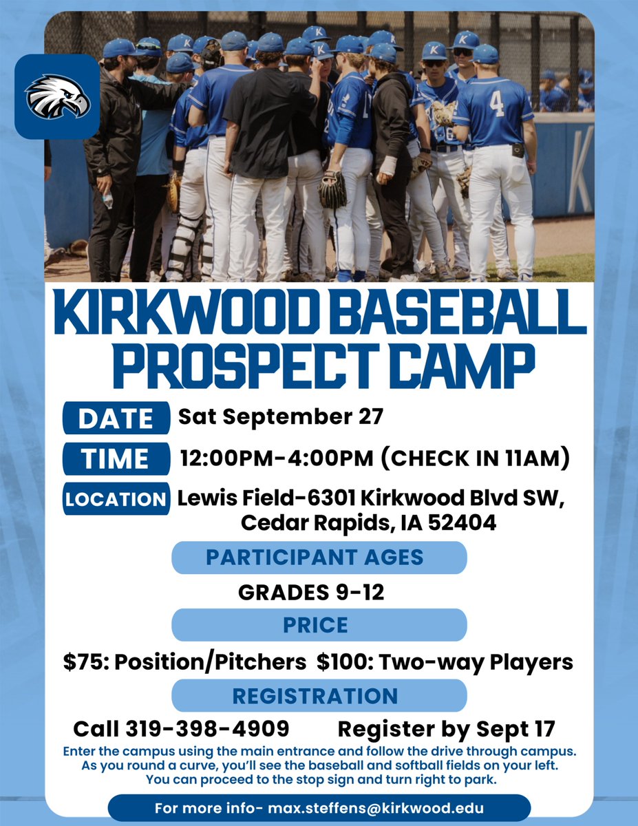 Kirkwood Eagles (@kirkwoodeagles) on Twitter photo ๐๐ฒ๐ป๐ด๐๐ธ๐ธ๐ญ ๐๐ช๐ผ๐ฎ๐ซ๐ช๐ต๐ต ๐๐ช๐ถ๐น
Follow this link for more information and how to sign up-
kirkwoodeagles.com/fan-zone/basebโฆ
#GoEagles๐ฆ
<a href="/KCC_BSB/">Kirkwood Baseball</a> ๐๐ฒ๐ป๐ด๐๐ธ๐ธ๐ญ ๐๐ช๐ผ๐ฎ๐ซ๐ช๐ต๐ต ๐๐ช๐ถ๐น
Follow this link for more information and how to sign up-
kirkwoodeagles.com/fan-zone/basebโฆ
#GoEagles๐ฆ
<a href="/KCC_BSB/">Kirkwood Baseball</a>