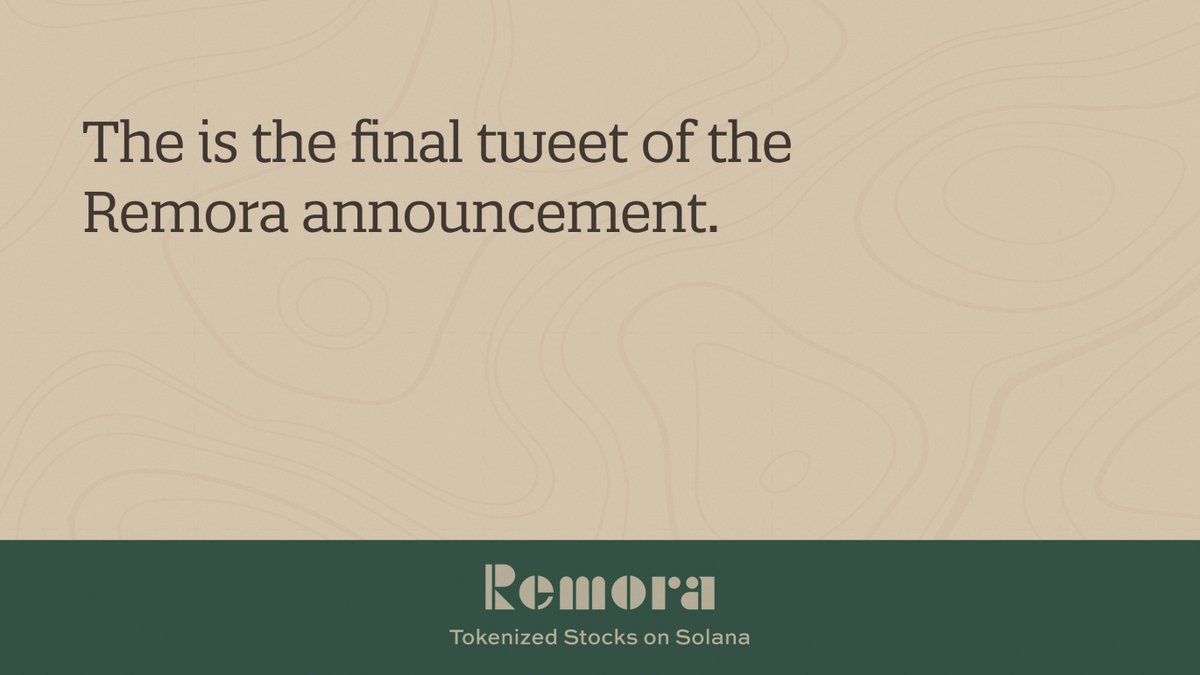 Remora Markets 代币化股票上线的最终推文公告
