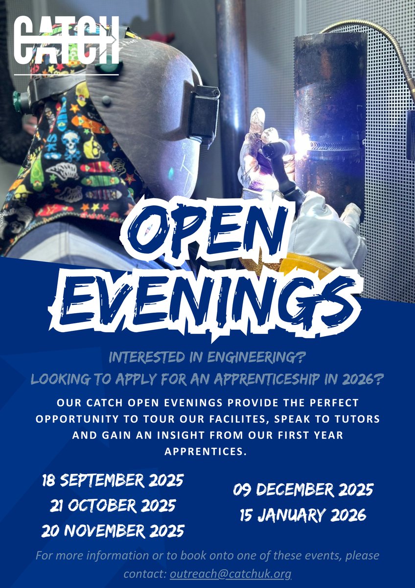 We're not the only ones thinking ahead. Please put these dates in your diary if you are considering applying for an apprenticeship with CATCH next year.
#CommunityCollaboration
#careeropportunities
#apprenticeships