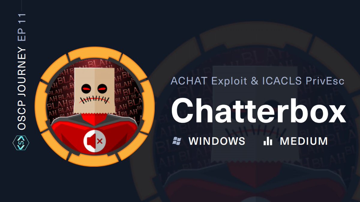 Strikoder's tweet image. Just dropped a new video on solving Chatterbox (Medium, Windows) from HackTheBox 👇
 youtube.com/watch?v=-ZEye2…
Highlights:
Exploiting vulnerable Chatterbox service
Abusing ICACLS to grab root
#HackTheBox #Meduim_Box #Pentesting