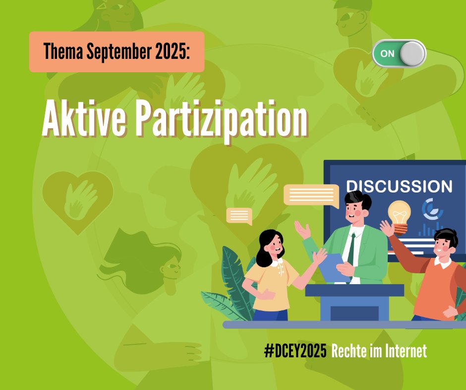 Nach der Sommerpause starten unsere #dcey2025 Dossiers im September in die nächste Runde. Thema dieses Monat: Aktive Partizipation politik-lernen.at/aktive-partizi… #beteiligung #partizipation #material #schule