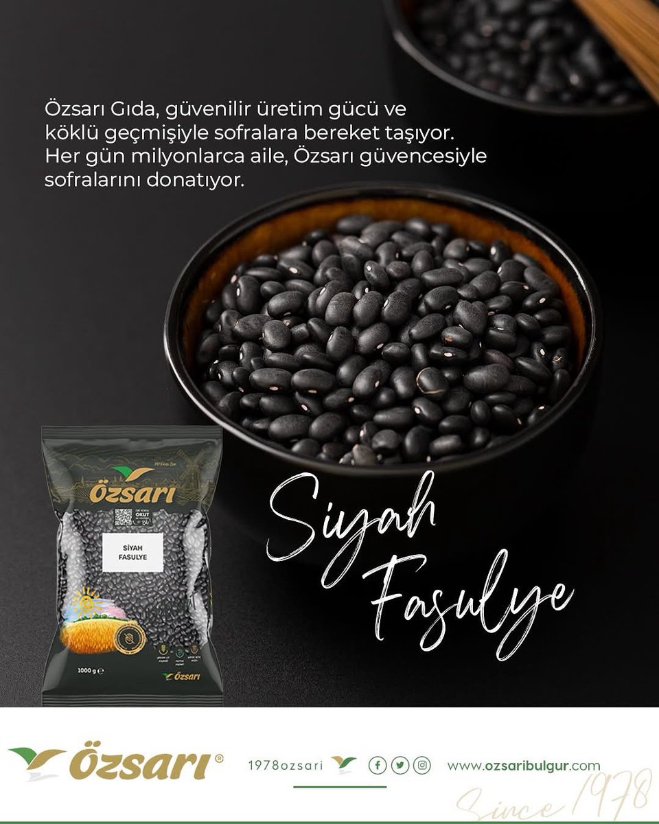 Özsarı Gıda, güvenilir üretim gücü ve köklü geçmişiyle sofralara bereket taşıyor. Her gün milyonlarca aile, Özsarı güvencesiyle sofralarını donatıyor.

#Özsarı #Bulgur #Bakliyat #SağlıklıBesin #ÖzsarıGıda #Fasulye #SiyahFasulye