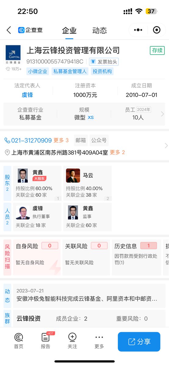 马云入局以太坊 #ETH 

今日，港股上市公司 云锋金融 发布公告称，已购入 10,000枚ETH 作为战略储备。

公开信息显示，云锋金融由马云直接控股，其通过创立的 云锋基金 持有云锋金融 47.25% 的股份，同时马云亦以个人身份持有该公司股份。