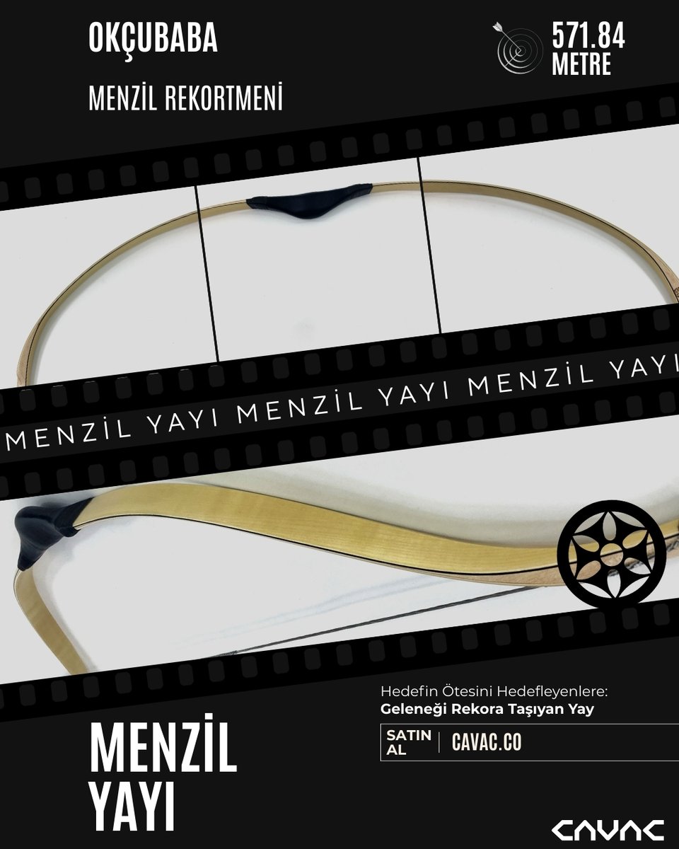 OKCUBABA_CO's tweet photo. 571,84 metrelik atış mesafesiyle rekor kıran Menzil, okçuluğun sınırlarını yeniden tanımlıyor. 🚀
Gücünü gelenekten alan bu özel yay, daima daha yükseği hedefleyenler için tasarlandı. 🎯
Her atışta ufku aşmak isteyenler için: Menzil.

#okcubaba #cavac #gelenekselokçuluk #okçuluk https://t.co/ivzWopgqK6