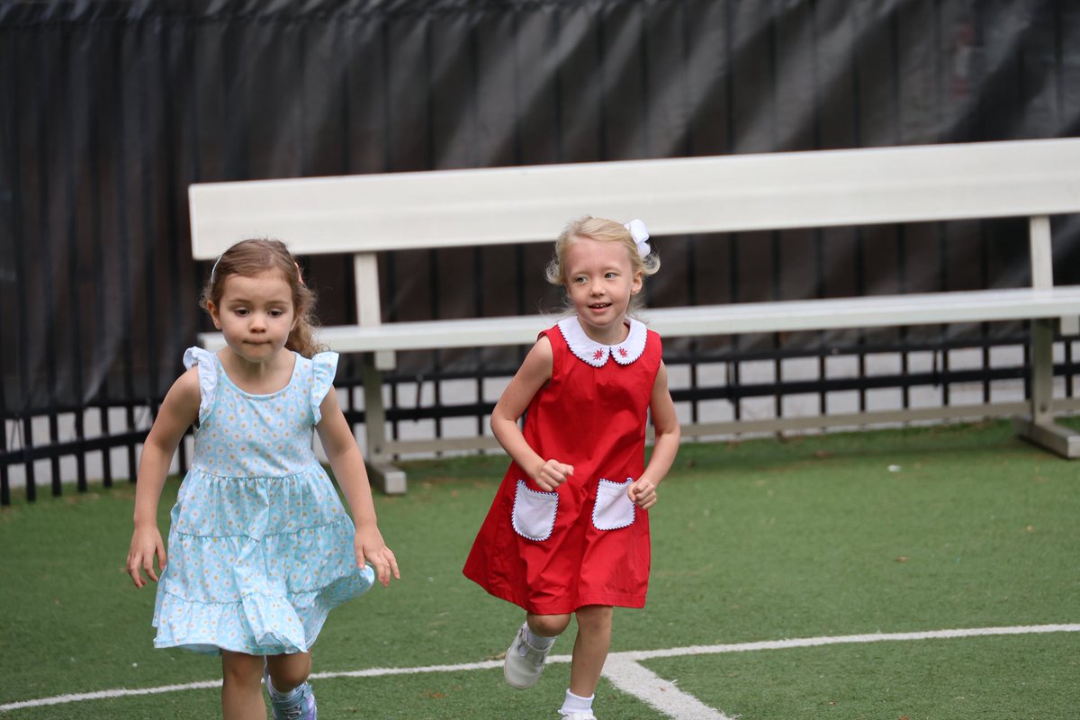 Outdoor P.E. is always the best part of the day! Our PreK students have so much fun staying active with Ms. Jessica! 🏃‍♂️☀️