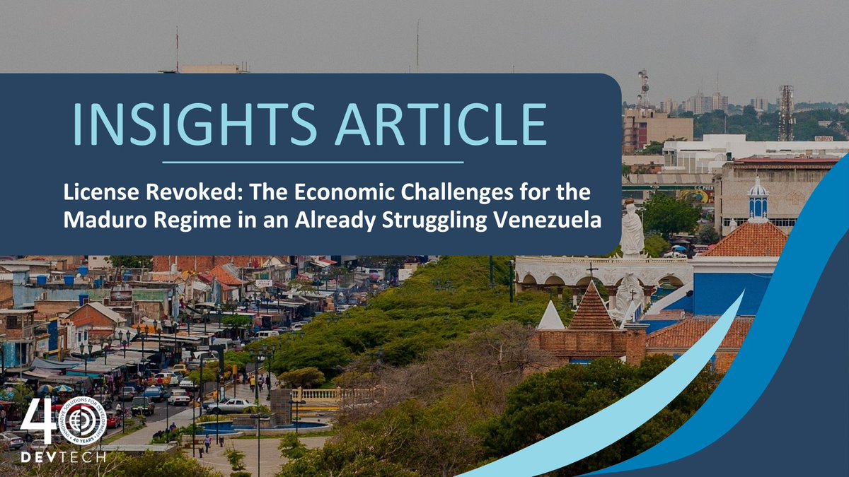 DevTechSys's tweet image. What does the revocation of Chevron’s License 41-A mean for Venezuela’s future?
In a recent Insights Article, DevTech’s Dr. Jose Pineda explains how the loss of Chevron’s authorization and new U.S. tariffs on Venezuelan oil are hitting the country’s #Energy sector. This comes as…