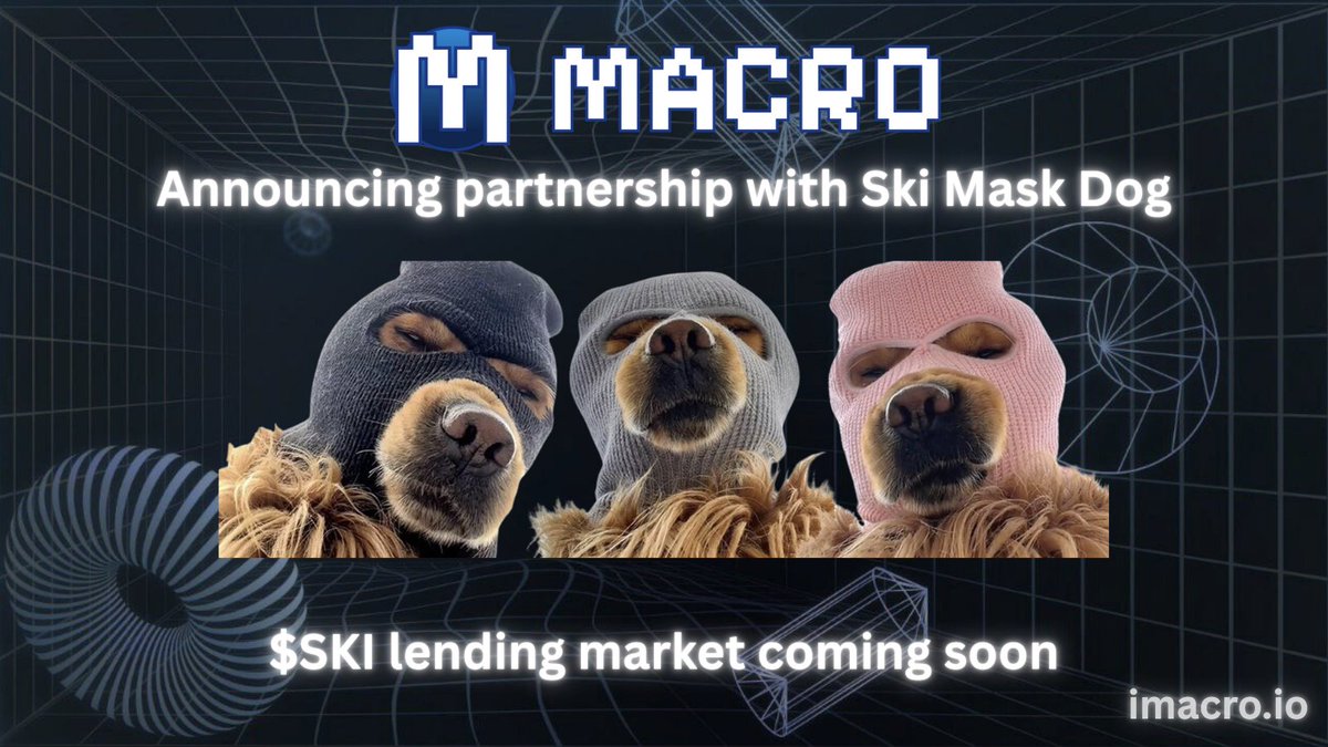 Macro Millions (@imacromillions) on Twitter photo Big news for Ski Mask Dog holders. Never sell your $SKI again
Macro is partnering with <a href="/Ski_CTO/">Ski Mask Dog</a> to launch a $SKI lending market
Borrow up to 50% of your bag's value in USDC. Instant liquidity, full upside exposure. You remain in control of your coins at all times.
Proud to Big news for Ski Mask Dog holders. Never sell your $SKI again
Macro is partnering with <a href="/Ski_CTO/">Ski Mask Dog</a> to launch a $SKI lending market
Borrow up to 50% of your bag's value in USDC. Instant liquidity, full upside exposure. You remain in control of your coins at all times.
Proud to