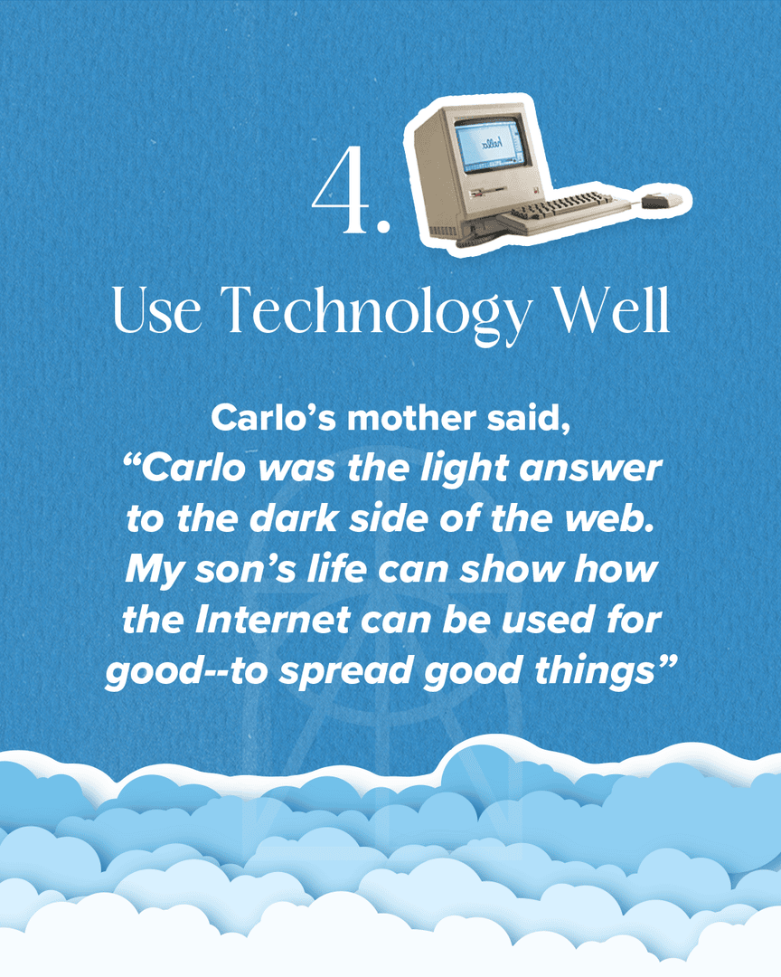 lacatholics's tweet photo. A #MillennialSaint who used the internet to be a #DigitalDisciple? Swipe for advice and #lifelessons from #JubileeSaint Blessed Carlo Acutis!
📱Screenshot your favorite one and make it your lock screen until he’s canonized! https://t.co/ChReHMfEE6