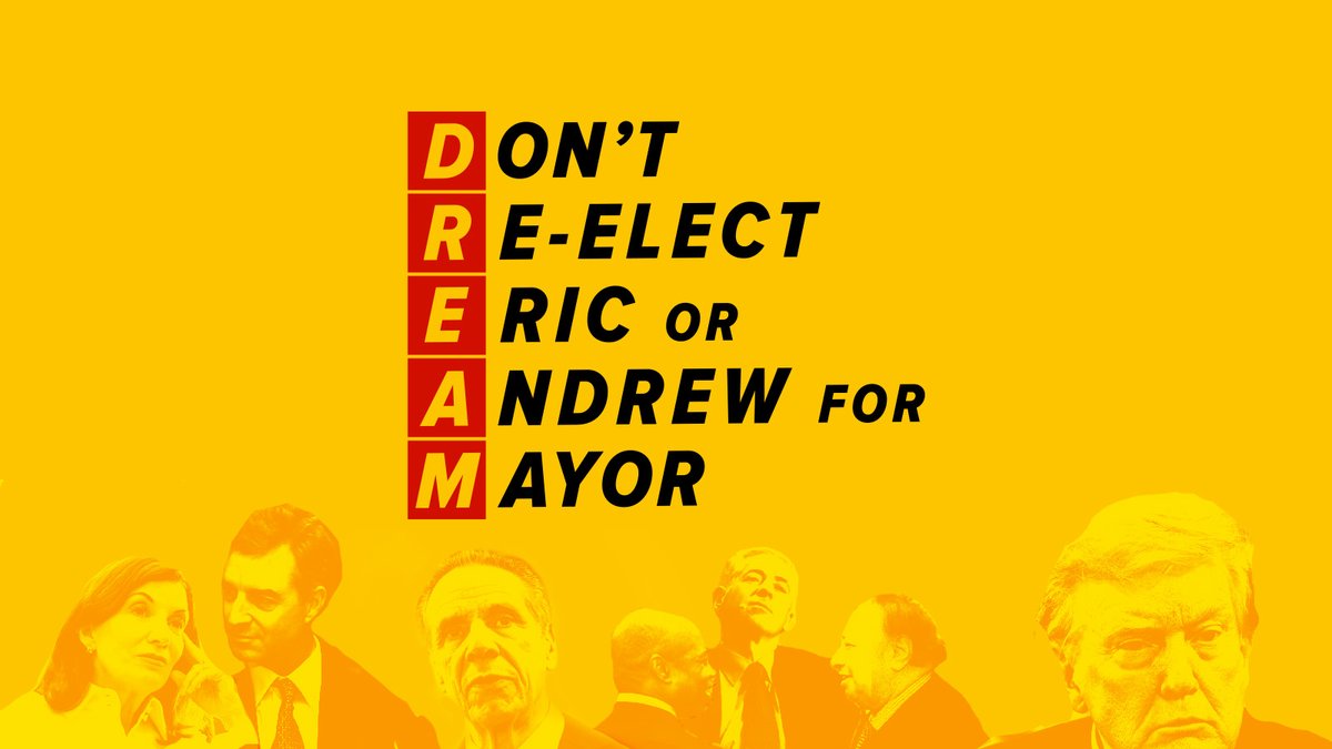 The anti-Zohran SuperPACs are back. So the SuperPAC killer is back too.

As MAGA billionaires pledge "hundreds of millions" to sabotage the Mamdani mandate, DREAM enters its next form:

Don’t Re-elect Eric or Andrew for Mayor.