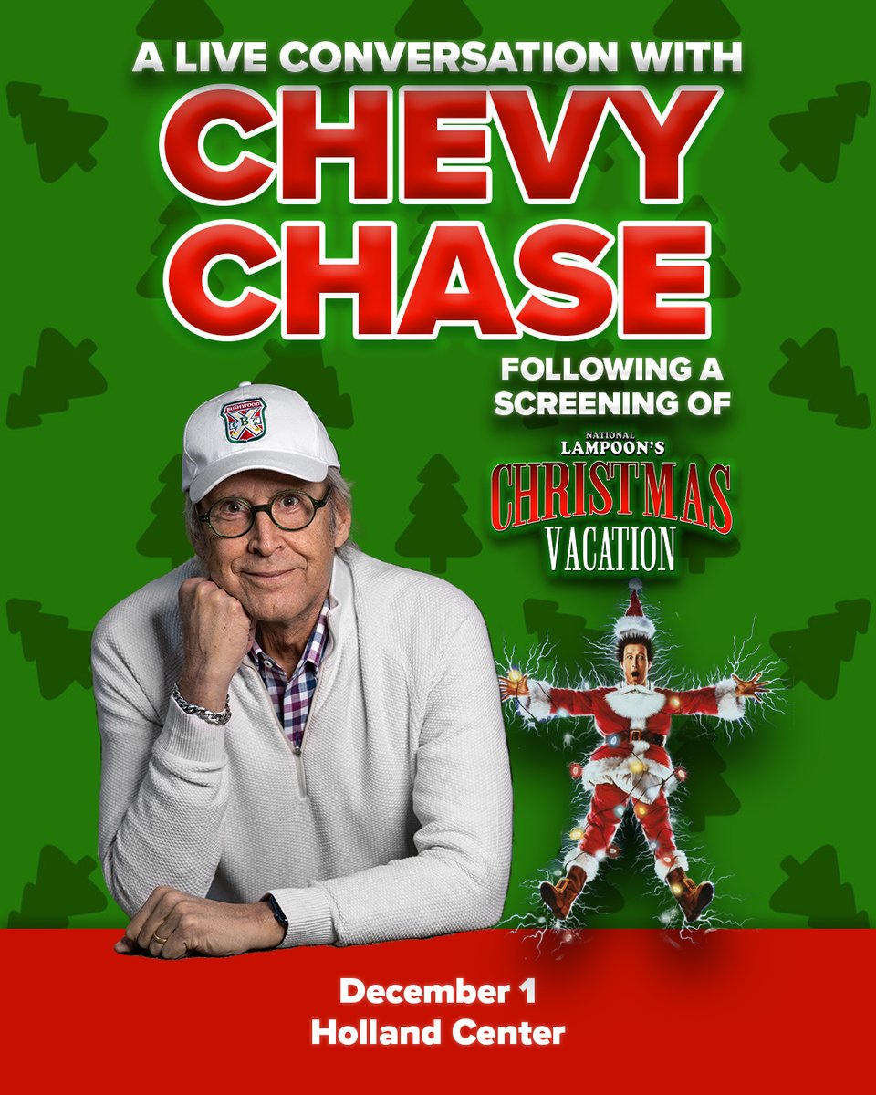 operformingarts (@operformingarts) on Twitter photo JUST ANNOUNCED π π
A Live Conversation with <a href="/ChevyChaseToGo/">Chevy Chase</a> following a screening of National Lampoon's Christmas Vacation is coming to the Holland Center on Dec. 1 π
π« Tickets start at $85 and go on sale this Fri. Sept. 5 at 10 AM at bit.ly/4mEzNoN JUST ANNOUNCED π π
A Live Conversation with <a href="/ChevyChaseToGo/">Chevy Chase</a> following a screening of National Lampoon's Christmas Vacation is coming to the Holland Center on Dec. 1 π
π« Tickets start at $85 and go on sale this Fri. Sept. 5 at 10 AM at bit.ly/4mEzNoN