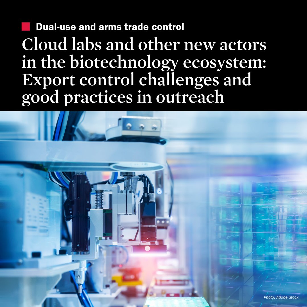 SIPRIorg's tweet image. As biotechnology evolves, so do the risks. This @EU_NonProlif report by @KoljaBrockman, @LaurianeHE &amp;amp; Giovanna Maletta explores how cloud labs and other emerging players are reshaping the biotech landscape: bit.ly/3S4iOid

#Biotechnology #ExportControls #CloudLabs #CBW