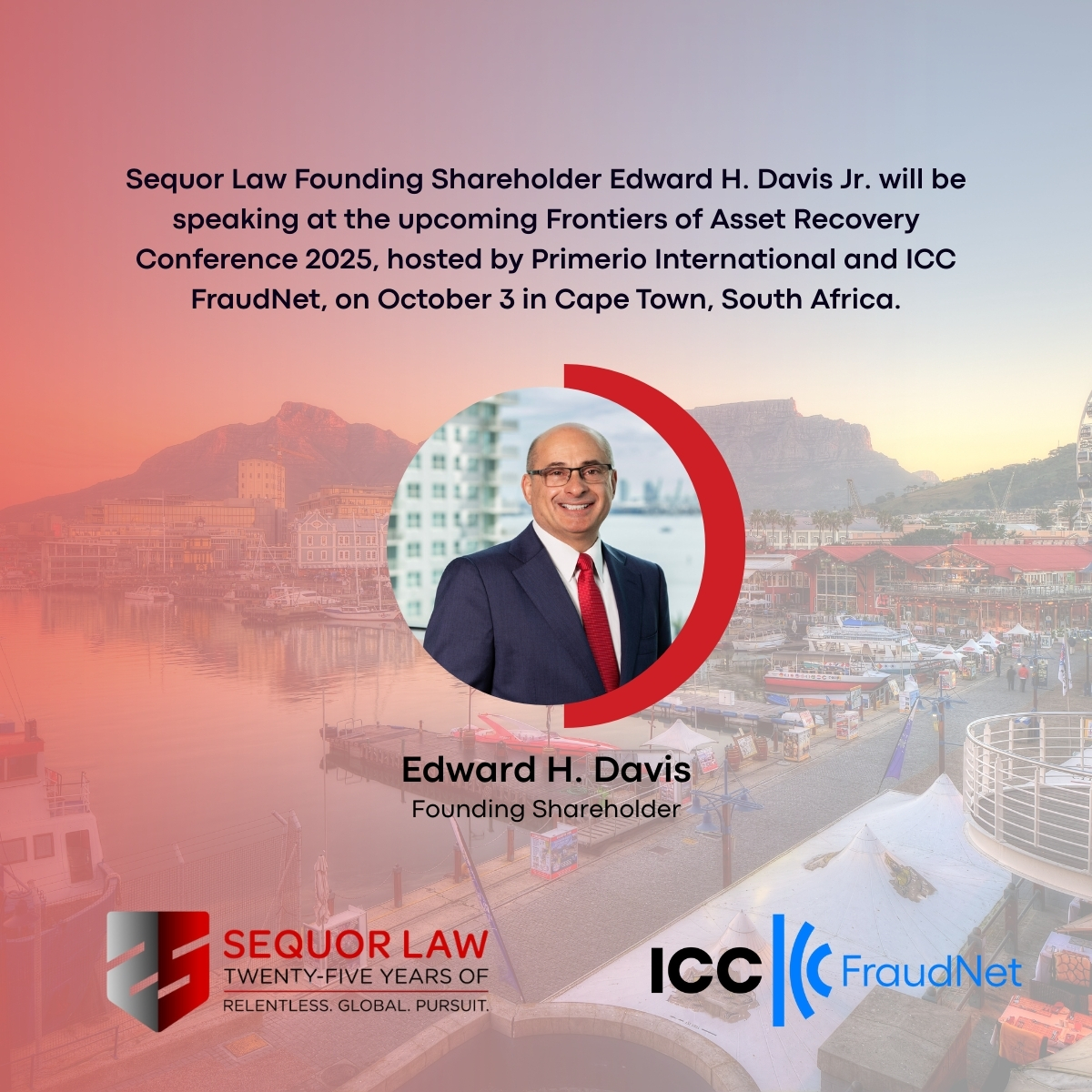 Edward H. Davis, Jr. will join Martin Kenney, MKS Law and Victoria Ting, Setia Law LLC at the Frontiers of Asset Recovery Conference 2025. This conference brings together leaders in to discuss the evolving challenges and opportunities in asset recovery.