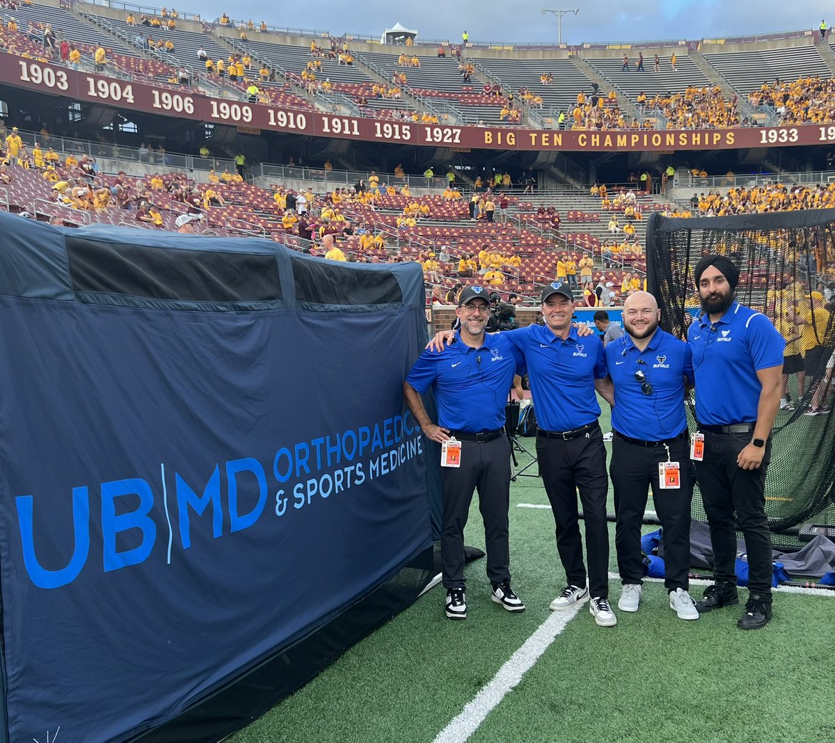 UBMDOrtho (@ubmdortho) on Twitter photo Last week, Dr. Wind & Dr. Freitas, along with Primary Care Sports Medicine Fellow Dr. Kroemer & ER Resident Dr. Thind, supported the <a href="/UBFootball/">UB Football</a> team on the road in their season opener against Minnesota. Go Bulls! 🏈
#TeamDocs #SportsMedicine #WNYAthletics #ExpertiseIsEverything Last week, Dr. Wind & Dr. Freitas, along with Primary Care Sports Medicine Fellow Dr. Kroemer & ER Resident Dr. Thind, supported the <a href="/UBFootball/">UB Football</a> team on the road in their season opener against Minnesota. Go Bulls! 🏈
#TeamDocs #SportsMedicine #WNYAthletics #ExpertiseIsEverything