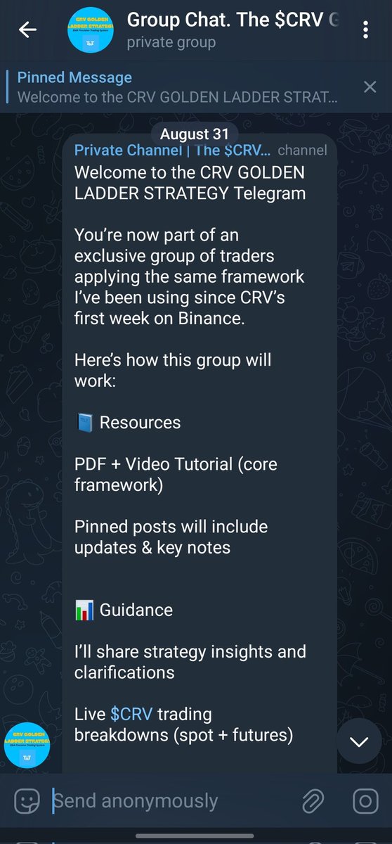 Real_Crypto_Mil's tweet image. $CRV Traders — last call!

The CRV GOLDEN LADDER STRATEGY Telegram is open for the next 7 hours only ⏳

After that, doors close.
No excuses about time zones. the 24H window is enough for every time zone to get in.

Don’t miss the strategy that’s been putting us on the right side…