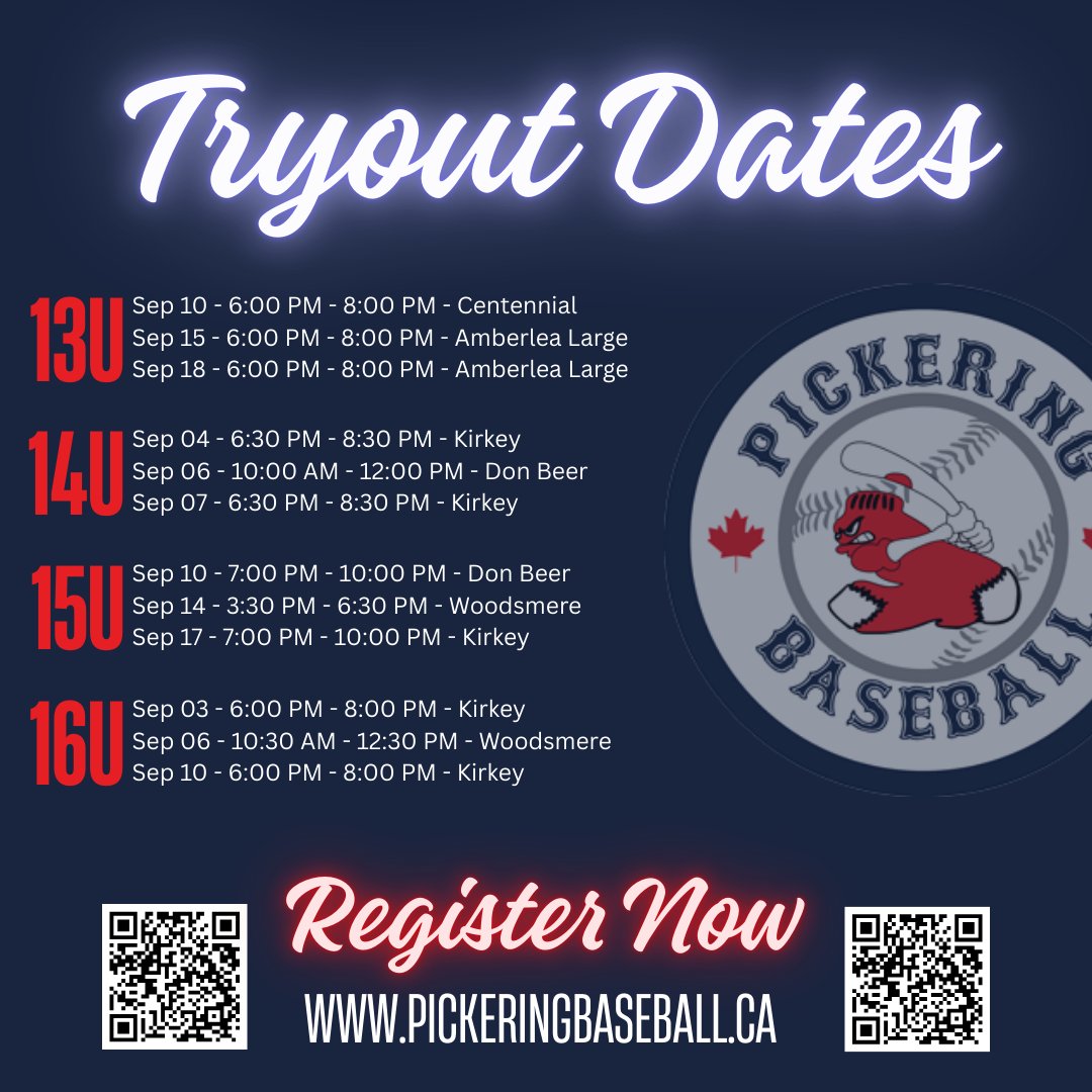 Pickering Baseball Association tweet media