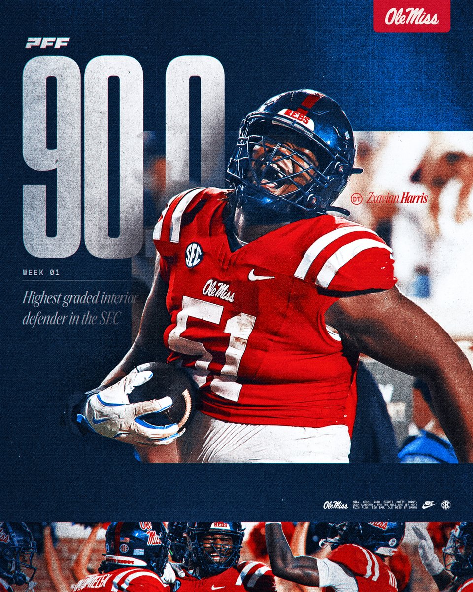 Highest graded interior defender in the SEC, Week 1 👀

Big Zay had a DAY🦈